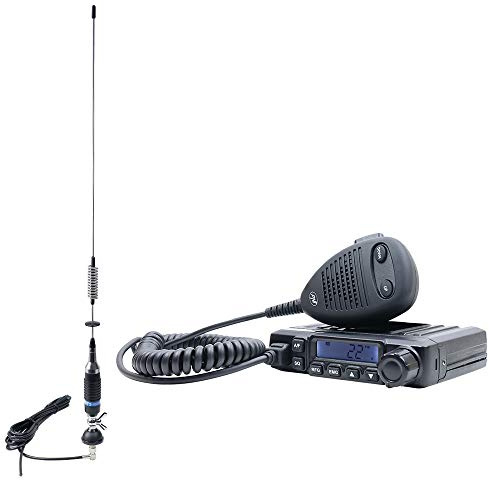 Pack Estación Radio CB PNI Escort HP 6500 ASQ, Ganancia RF, 4W, 12V + Antena CB PNI S75 con Cable 7-9KM y Soporte Fijo