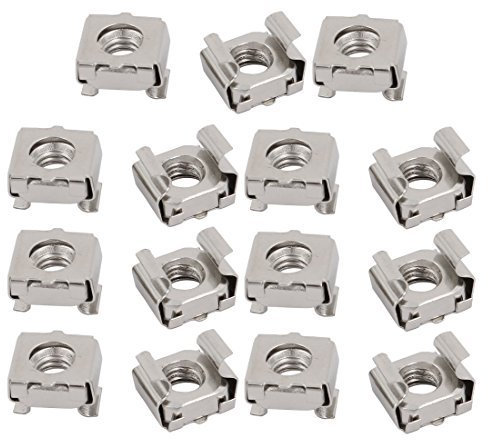 Dado di Gabbia in Acciaio al Carbonio nichelato M6, 15 Pezzi