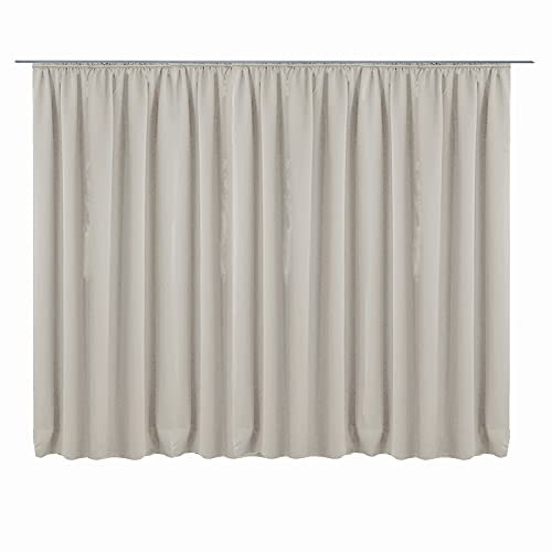 JEMIDI Cortina Opaca con Cinta - Visillo Opaco de Tela Gruesa con Cinta Fruncida para Ventana de salón Dormitorio - 245 x 300 cm
