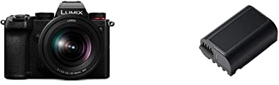 Panasonic Lumix DC-S5KE-K Full Frame Mirrorless Macchina Fotografica, Sensore CMOS Full Frame 24.2MP ISO Dual Native, Nero & DMW-BLK22E - Batteria per Lumix S5
