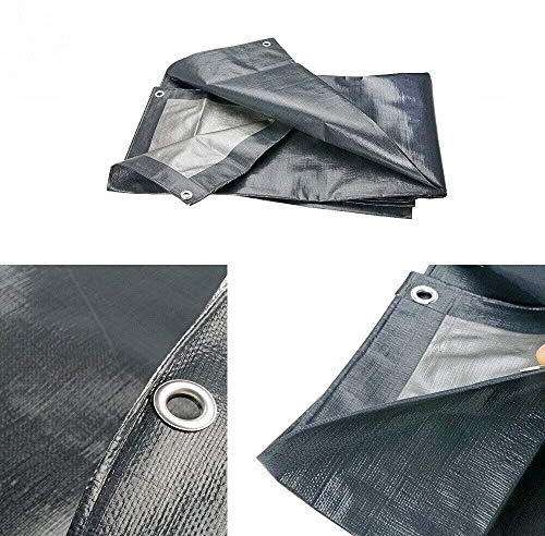8 x 10 m Heavy Duty 200 gsm Reinforced Mesh Grey Waterproof Tarpaulin Cover Mono Sheet