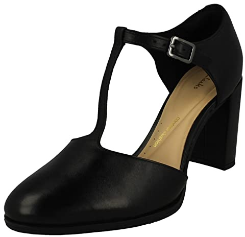 Clarks Freva85 Bar Womens Black Leather, 6