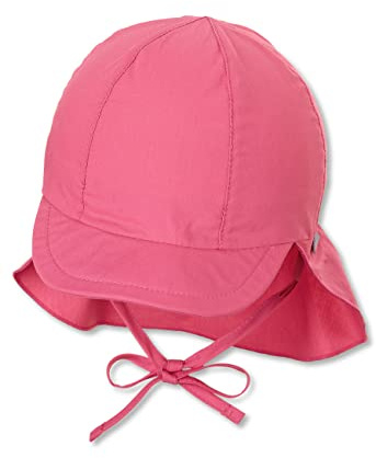 Sterntaler Unisex barn toppmössa med nackskydd med band och infällbara öronlappar solhatt, Korall, 43