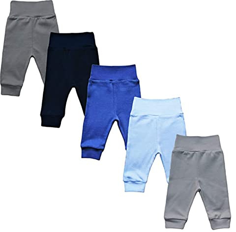 MEA BABY Unisex babybyxor av 100% bomull i 5-pack/pumpbyxor, babybyxor för pojkar Babybyxor för flickor, Slip-on byxor (98, flickor)