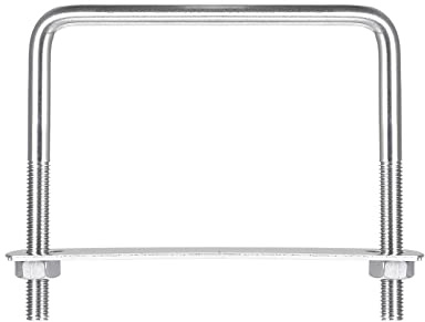 sourcing map Pernos cuadrados en U, 102 mm de ancho interior de 100 mm de longitud, perno de abrazadera en U de acero inoxidable M8 304 con tuercas y placas, para remolque de barco