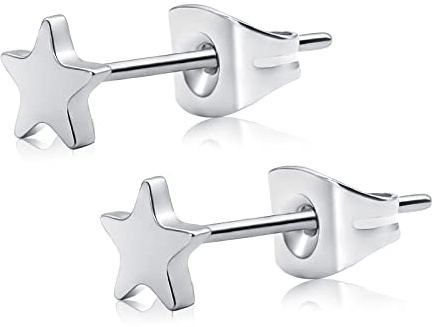 Titan Frauen Ohrstecker Nickel frei hypoallergen Mädchen Ohrring Ohrstecker für empfindliche Ohren zierlich herzförmigen Ohrring für Frauen Mädchen Teens schwarz Silber Gold Rose Gold