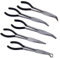 Holdfiturn 5PCS Long Reach Plier Set 11Inch Nose Pliers Set Carbon Steel Joint Needle Nose Plier for Jewelry Making Car Repairing (Black)