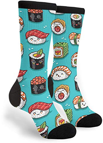 351 Mujer Hombre Calcetines Para Correr Deporte Rollos De Dibujos Animados Y Sushi Calcetines De Atletismo Acolchados Calcetines De Acampada Antiampollas Calcetines De Running Para Maratón Senderismo