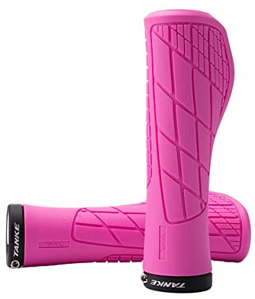 Fahrradgriffe MTB Fahrrad-Silikon-Lenker-Griff-Single-Sperren Fahrradgriffe rutschfeste Komfortable Lenker Griffabdeckung for Gebirgsstraße Fahrrad Fahrradgriffe Ergonomisch (Color : Pink)