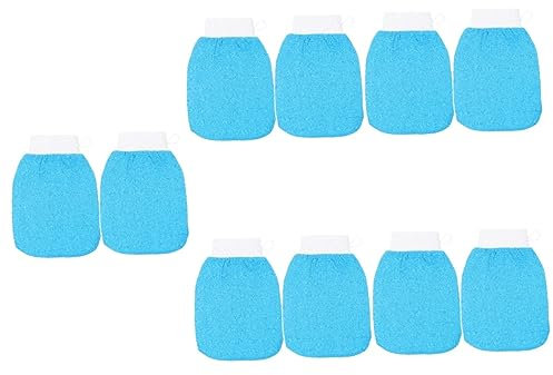 POPETPOP 10stücke Exfolierende Duschhandschuhe Peeling-mitten Kunstfaser Für Gründliche Hautreinigung Für Bad Und Wellness Mit Zufälligen Farben Für Gummizug