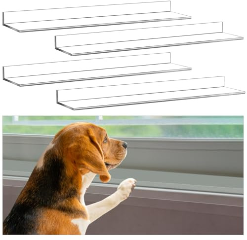 Wenqik 2 Pcs Window Sill Protector from Dog 14.75 '' x 3.25'' Cat Scratching Width Strong Transparent Protection Against Dog Claw Chewing Window Sill Protector for Plants