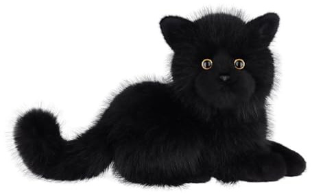 Apricot Lamb Katze Heitao Bombay Katze Spielzeug Plüschtier für Mädchen, Jungen & Babys, Flauschiger Stofftier zum Spielen Cat Plüsch Katze schwarz