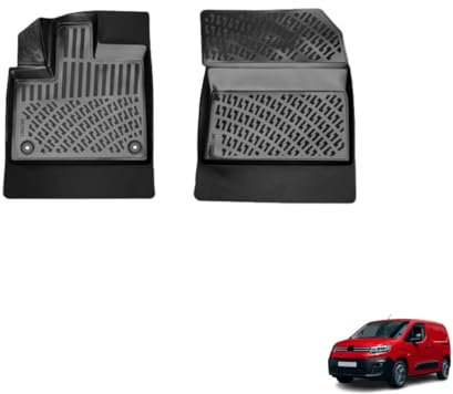 IKC STORE Für Citroen Berlingo Panelvan 2019 2020 2021 2022 2023 Premium 3D Custom Cut Gummi Automatten – wasserdicht, geruchsfrei, rutschfest, vorne und hinten
