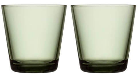 Iittala Glass Kartio 1070586 Set of 2 Glass Fir Green Dimensions 8 x 8 x 8 cm 21 cl