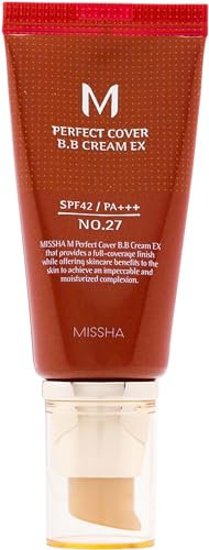 MISSHA - Crema BB Perfect Cover EX SPF42 PA+++ 50 ml | Cobertura Impecable | Protección Solar UVA/UVB | Piel Radiante y Uniforme, Marron, 1 ml