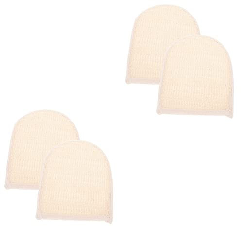 Healvian 4 Stück Baumwolle Luffa Duschhandschuhe Schrubber Dusch-Peeling-Handschuhe, Schrubber leinengardine leinentücher Wäscher Peeling-Handschuhe für die Badehandschuhe Schrubber