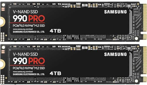 Samsung MZ-V9P4T0B/AM 990 PRO PCIe 4.0 NVMe M.2 SSD 4TB 2 Pack