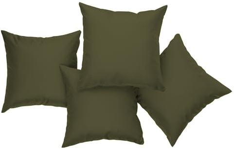 chilly pilley® Dekokissen für Garten & Zuhause – Weiche Zierkissen in vielen Farben & Größen, Einzeln oder im Set erhältlich, Strapazierfähig & Pflegeleicht 4er Set 50x50 dunkelgrün