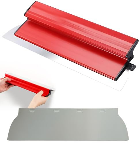 Udbrud Spatola per superfici professionale, in acciaio inox, 40 cm, con manico a Z e lama in acciaio inox, utensili da parete, spatola lisciante per intonacatura, pareti
