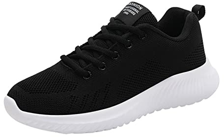 Skor dam arbetsskor vandringsskor för dam Arch Support Slip On ventilerande bekväma sjukhusskor dam, svart, 39 EU