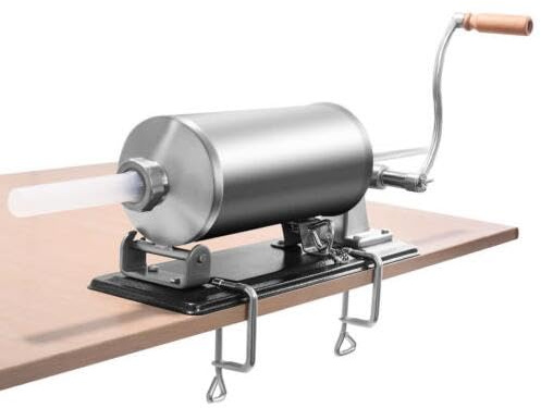 Garbenat Manueller Wurstfüller 3L Wurstfüllmaschine Edelstahl Fleischfüllung Maschine mit 4 Größe Wurstfüllrohre Horizontal Wurstspritze Küchenmaschine für Hausgebrauch, Restaurants