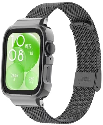 nuosiweilang Kompatibel Für Huawei Watch Fit 3 Armband,Edelstahl Metall Uhrenarmband Armband Ersatzarmband Für Huawei Watch Fit3 Männer und Frauen