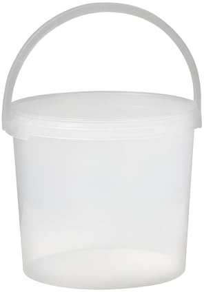 5L Plastic Bucket Pail + Handle & Lid - Heavy Duty ¦ Food Grade BPA Free ¦ Multi-use Fermentation Feed Dry Food Liquid Chemicals Hydroponics Storage Container CLEAR