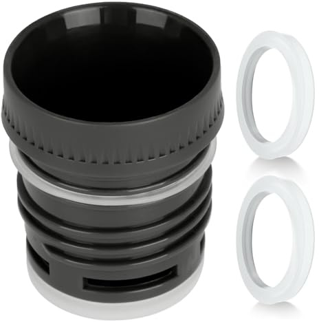 Tappo di ricambio per Thermos, tappo termico per bottiglia Stanley Classic (compatibile con 473 ml, 750 ml, 1 L, 1,4 L, 1,9 L), include set di guarnizioni in silicone (Nero)