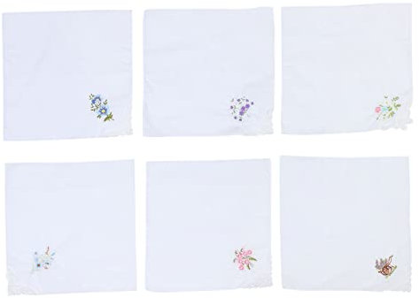 SOIMISS Taschentücher-set Für Damen Mit Blumendruck Baumwollstickerei Modisches Damentaschentuch Weich Atmungsaktiv Tragbar Für Den Täglichen Gebrauch Zufälliger Stil