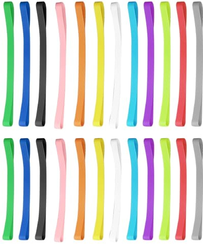 24 pcs Gummibänder Breit Silikon Gummibänder bunte gummibänder haushaltsgummis Breit 14mm 20mm für Taschen Schulbedarf Aktivitäten im Freien
