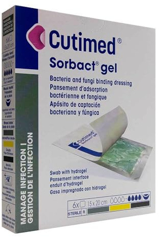 CUTIMED Sorbact Gel Kompressen 15x20 cm 6 St