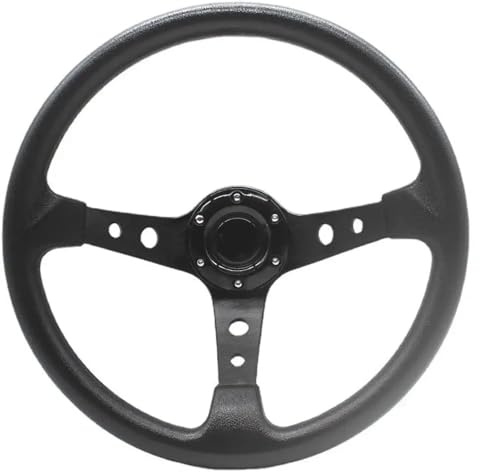 Volante Sportivo Auto, Volante a Calice Volanti da corsa universali 14 pollici/350 mm Volante sportivo drifting for auto PU 350(Black)