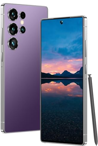 Maustron Smartphone I25 Ultra Simlock 5G senza contratto/Android 14, 8 GB + 256 GB, 7,3 HD+, Octa Core, 64 MP + 108 MP, Dual SIM/GPS/Versione IT (Viola)