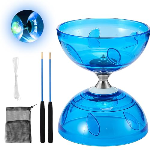 XUXLEKK Diabolo Cuscinetto a Sfera Kit Giocoleria Triplo Cuscinetto Diabolo Luminoso per Bambini Adulti Principianti Professionali