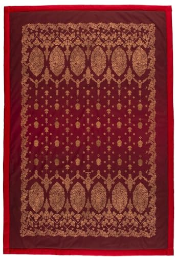 Bassetti Gold Decor Plaid aus 100% Baumwolle in der Farbe Bordeaux R1, Maße: 135X190 cm - 9333418