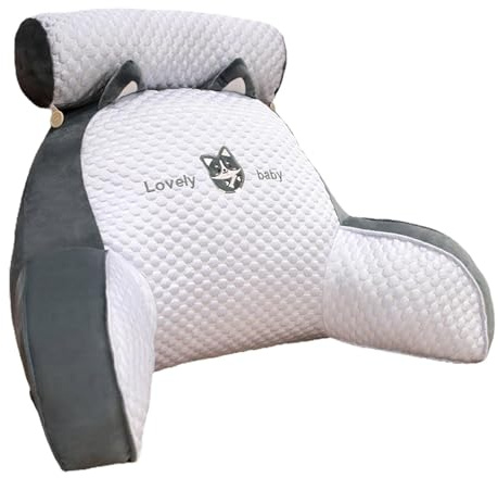 Almohada Lectura Cama,cojín Con Respaldo Apoyo Lumbar, Con Cuello Desmontable Y Brazos Para Sentarse En La Cama O El Respaldo, Almohada De Lectura Espalda Para Trabajar Relajarse 60×40cm/70×50cm