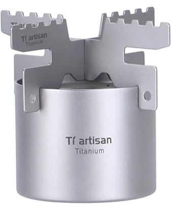 Gettimore Réchaud à alcool léger 100 ml pour le camping, la randonnée, la randonnée avec support en croix pour liquide pour carburant Spi