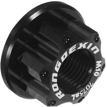 Hohopeti M10 Black Bike Wheel Axle Nut Aluminum Alloy Flanged Screw for Fixed Gear Mountain and Folding Bikes Front Rear Wheels Bicycle Accessories