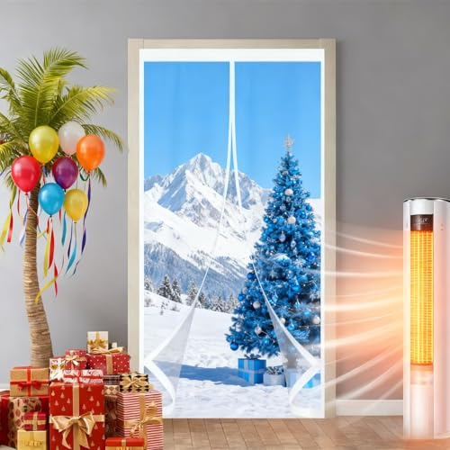 Rideau de Porte Magnétique à Isolation 265 x 130 cm Anti Froid et Chaleur Vent Isolation Phonique Imperméable Magnétique Moustiquaire Rideau pour Salon, Chambre Chauffante, A