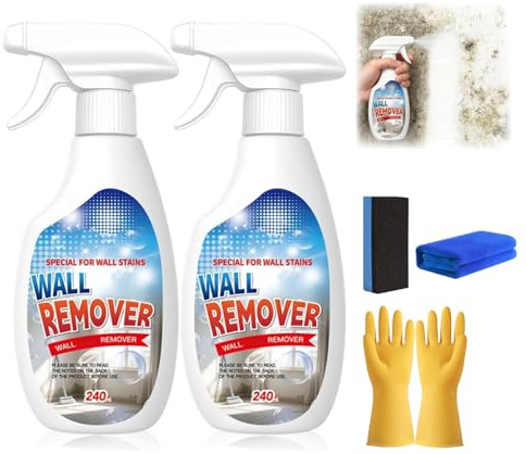Highly Effective Removal Spray, 2026 Upgrade Wall Stain Remover Cleaner Spray, Multi-Surface Cleaning Solution for Wood Tile Fabric Bathroom Kitchen (2PCS)