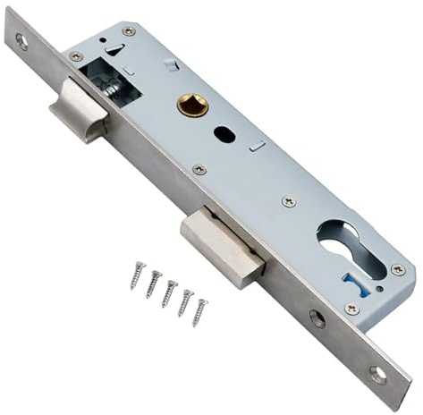 Cubstone Serrure à mortaiser à cadre tubulaire étroite de 85 mm,Serrure à encastrer de 25 mm Serrure de porte en acier pour porte de jardin (85x20mm)
