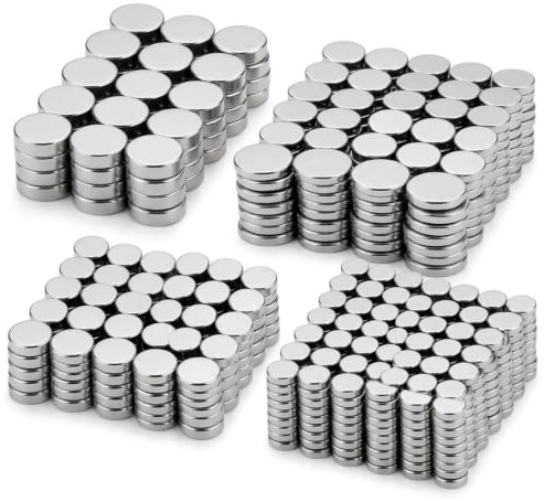 Gipnva 300Pcs Small Round Neodymium Magnets, Neodymium Magnets 6x3mm, 5x2mm, 4x2mm, 3x1mm 4 Different Sizes Strong Magnet for Fridge Whiteboards and Crafts