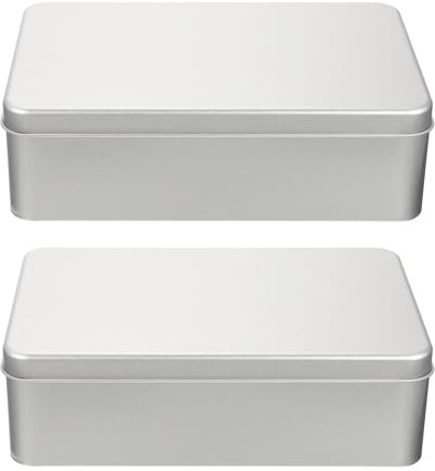 TOMETURE Tinplate Storage Boxes Household Tea Canisters with Adequate Storage Capacity 2pcs Biscuit Tins and Wear Resistance, Lightweight and Cookie Packing Boxes for Party Favour Gift