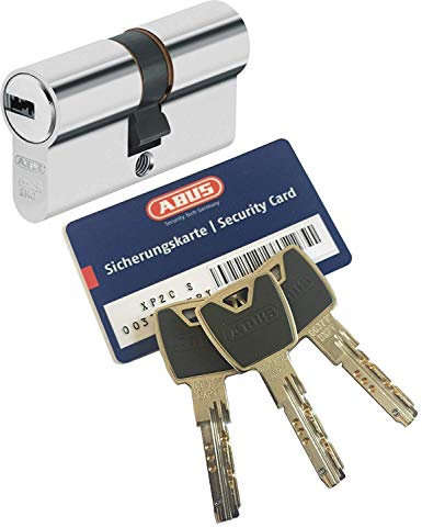 ABUS XP20S Doppelzylinder Länge (a/b) 50/60mm (c=110mm) mit Sicherungskarte und 3 Schlüssel mit Design-Clip, Not-u. Gefahrenfunktion und SKG** Bohrschutz