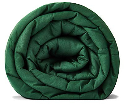 RelaxBlanket Weighted Blanket | 60''x80'',15lbs | for Individual Between 140-190 lbs | Premium Cotton Material with Glass Beads | Dark Green