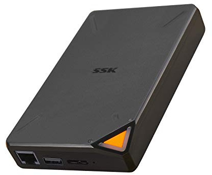 SSK 1TB Personal Cloud External Wireless Hard Drive Portable NAS Storage with WiFi Hotspot for Travel, Support Auto Backup Connect SD Card Reader Share Data for iPhone iPad Tablet Laptop