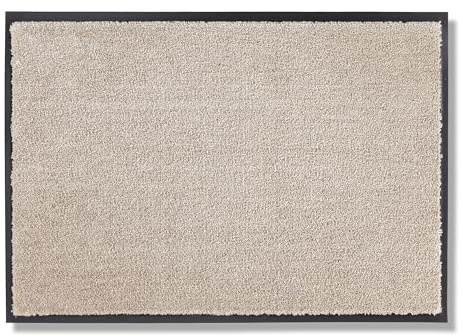 Rutschfeste Türmatte waschbar Innen - Beige 67 x 100 cm (Rechteckig) | Strapazierfähig Fußmatte Innenbereich Schmutzfangmatte pflegeleicht Sauberlaufmatte robust Fussmatte Eingangsbereich Haustür