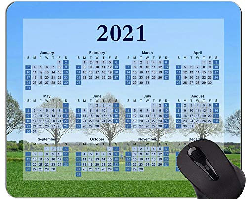 2021 Mauspad Kalender, Bäume Reihe der Bäume Landschaft Gummi Mauspad