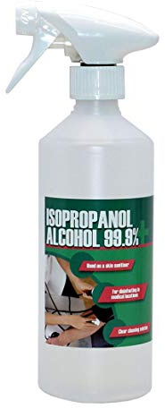 Medical Grade Isopropyl Alcohol Isopropanol IPA Rubbing Alcohol 99.9% | 500ml Spray 99.9% IPA, Isopropanol, High Purity Cleaning Alcohol, Electronics Cleaner, Fast Evaporation, Residue-Free Finish