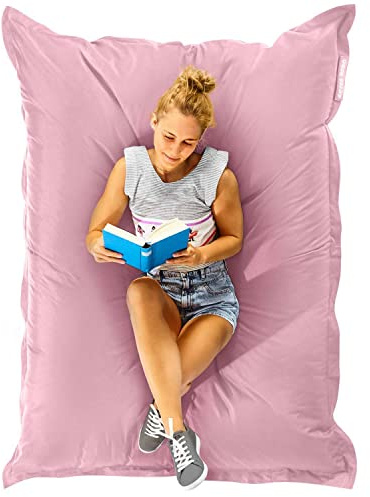 Green Bean Outdoor Sitzsack XXL 140x180cm 380 Liter Kinder & Erwachsene Bean Bag EPS Perlen Füllung Riesensitzsack Groß Liegekissen Waschbar Wetterfest Lounge Chair Sitzkissen Bodenkissen Koralle